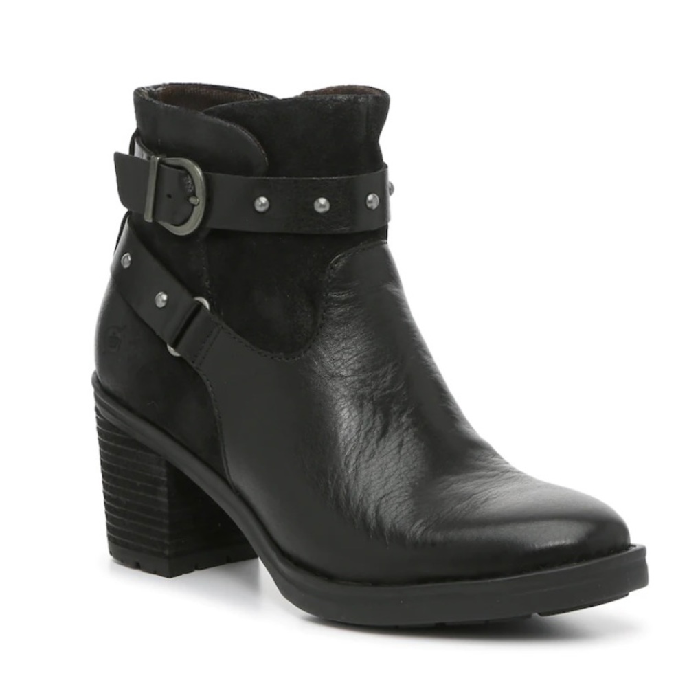 Born Derica Black Leather Bootie/Ankle Boot 8.5M